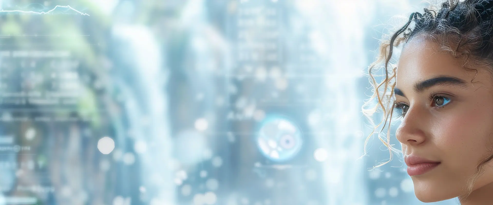 Painel tecnológico representando inovação em atendimento.